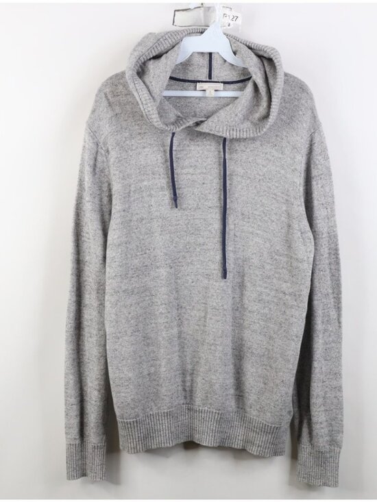 GAP Other - Vintage Y2K Gap Mens Large Blank Cotton Jersey Knit Hoodie Sweater Heather Gray